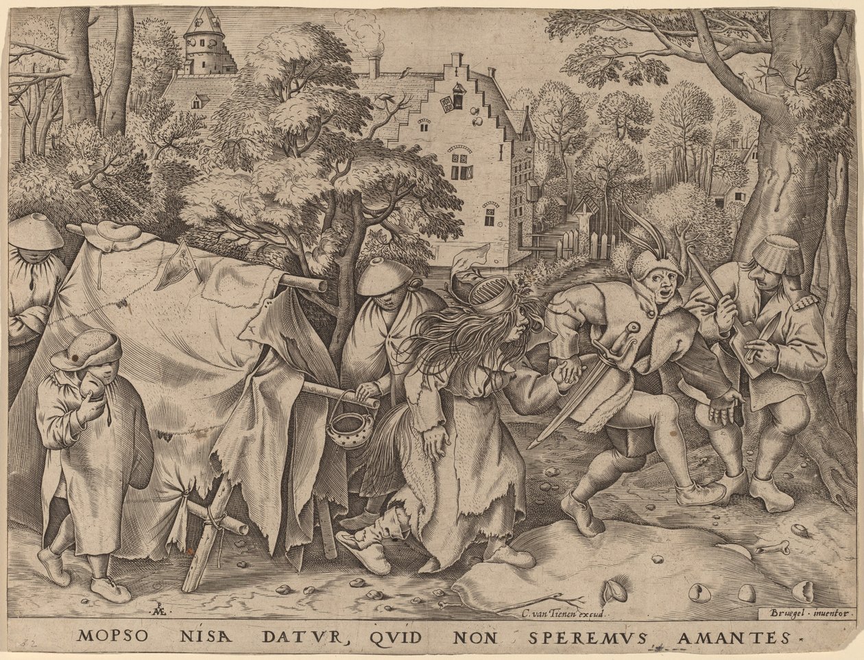 Bröllopet mellan Mopsus och Nisa av Pieter van der Heyden after Pieter Bruegel the Elder