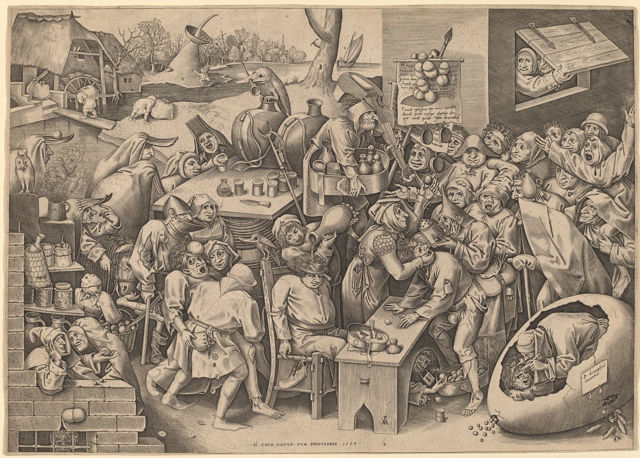 Häxan från Malleghem av Pieter van der Heyden after Pieter Bruegel the Elder
