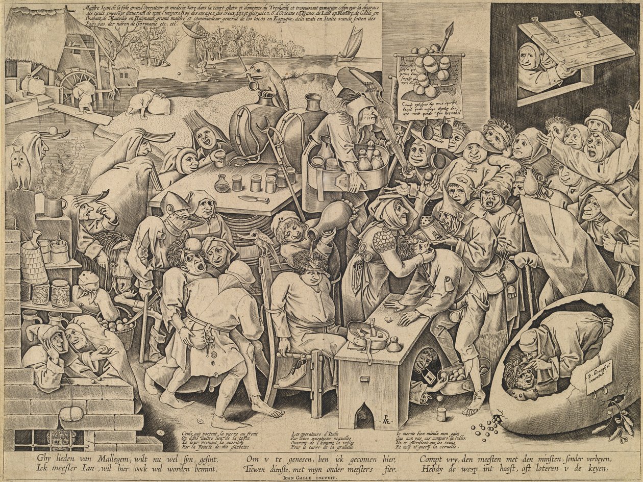 Häxan från Malleghem av Pieter van der Heyden after Pieter Bruegel the Elder