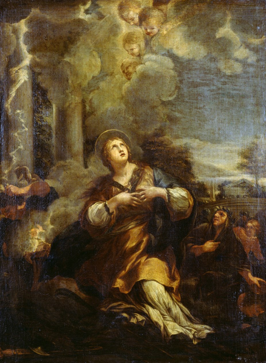 St Martina kallar ner Lightning on the Idols av Pietro da Cortona