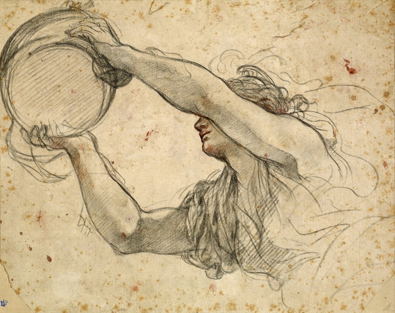 Kvinna som håller påven Tiara av Pietro da Cortona