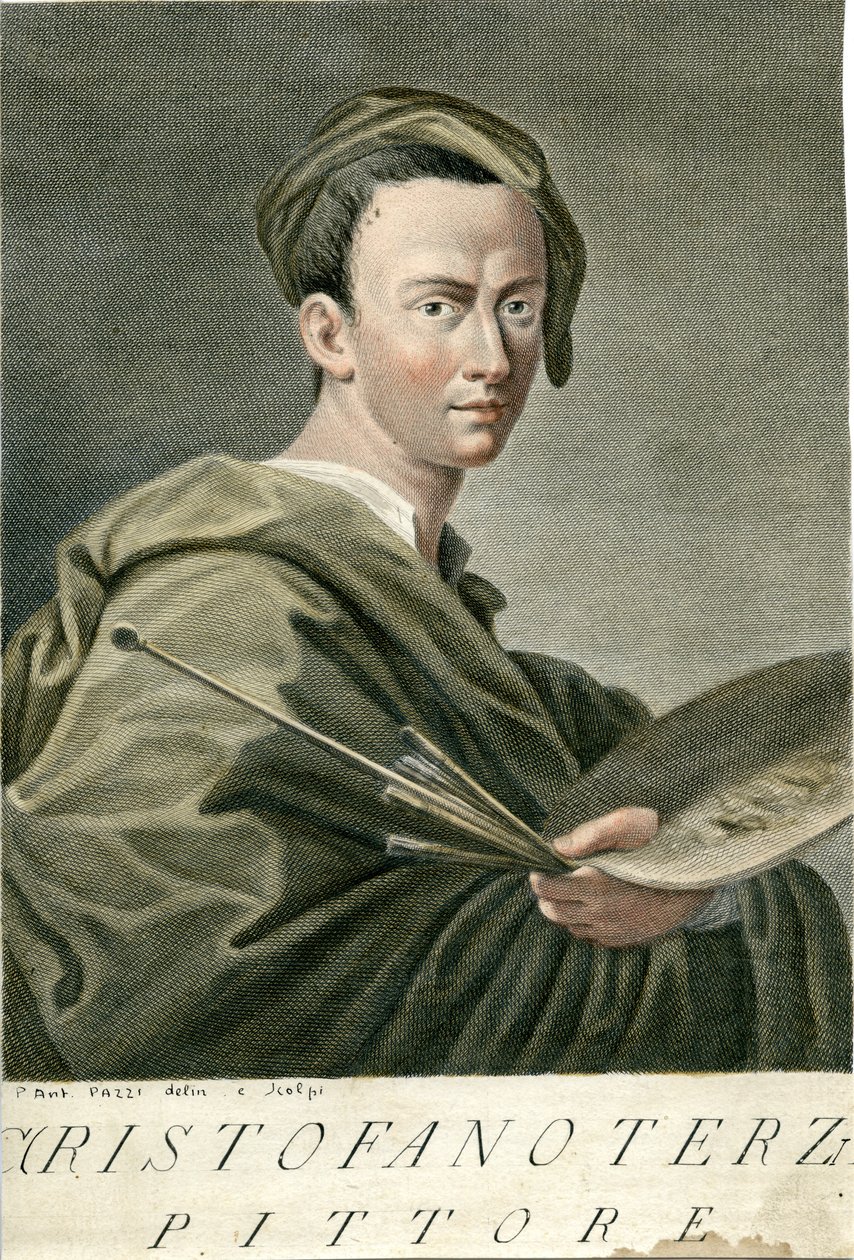 graverat porträtt av Pietro Antonio Pazzi