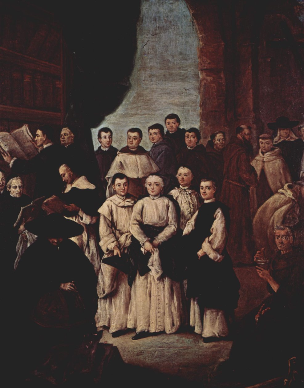 Gruppbild av venetianska munkar, kanoniker och medlemmar av venetianska broderskap av Pietro Longhi
