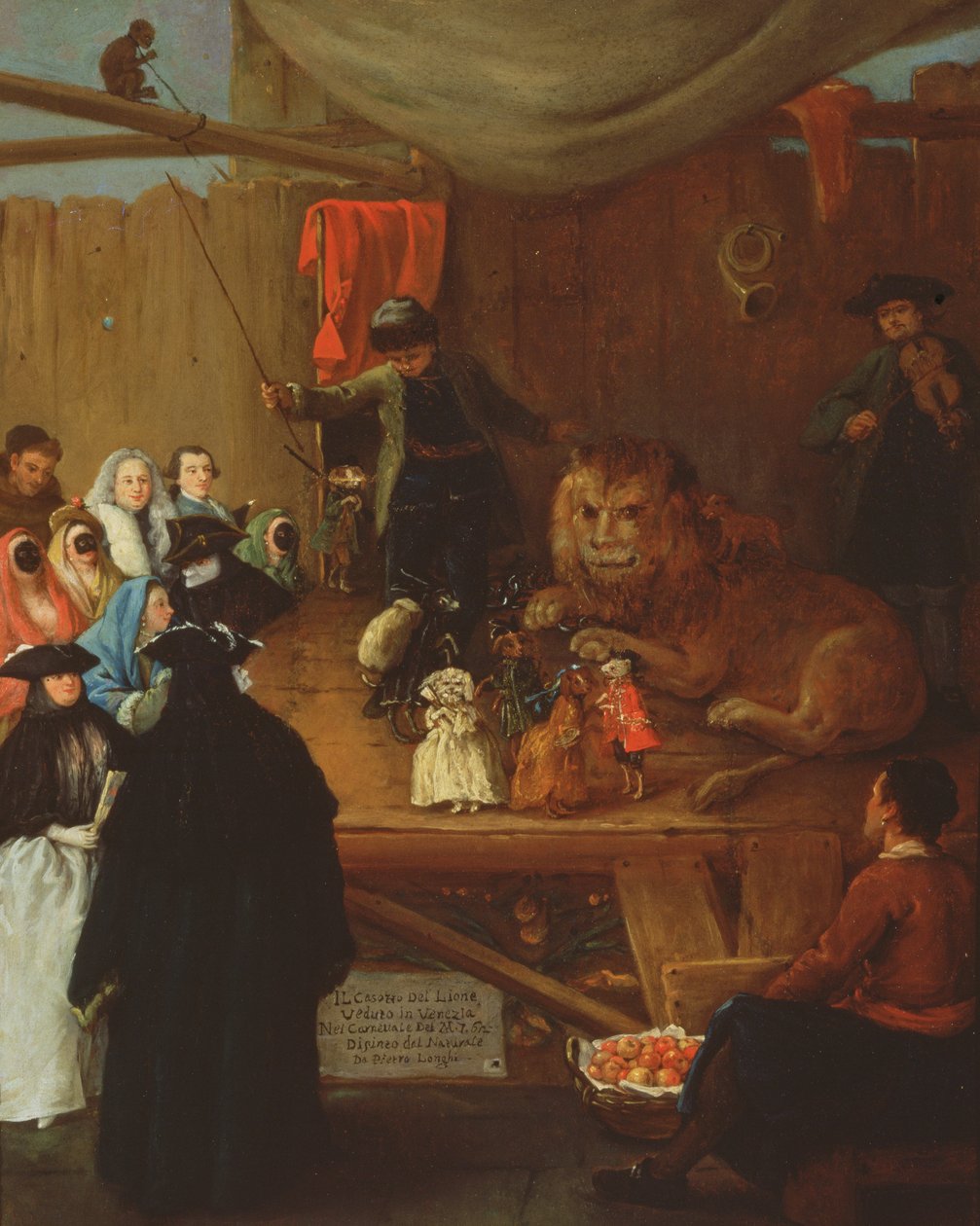 The Lions Cage, som sågs i Venedig under karnevalen 1765 av Pietro Longhi