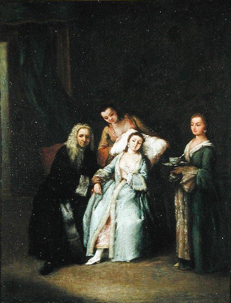 Den sjuka kvinnan, ca 1740 av Pietro Longhi