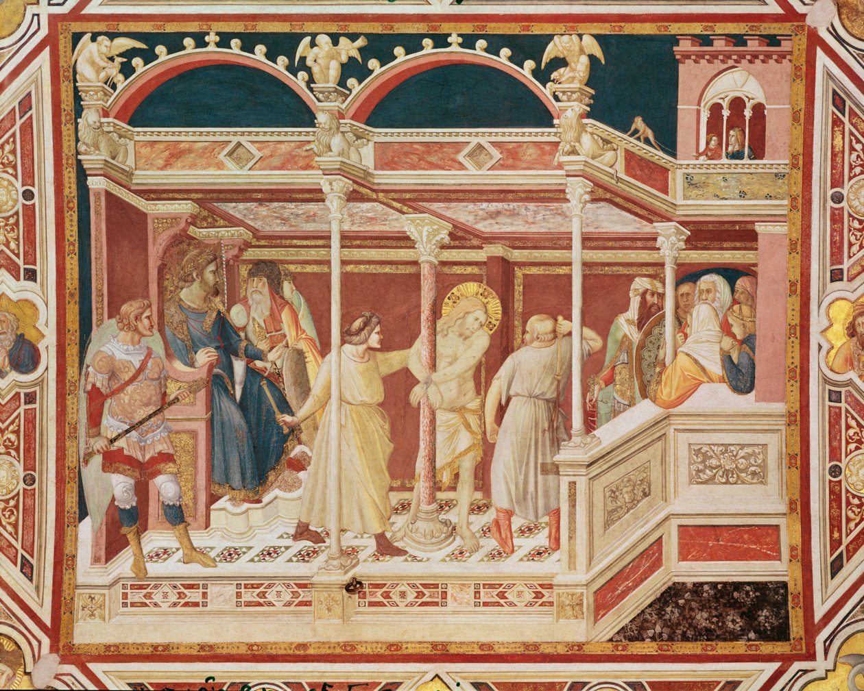 The flagellation of Christ, c.1320 av Pietro Lorenzetti