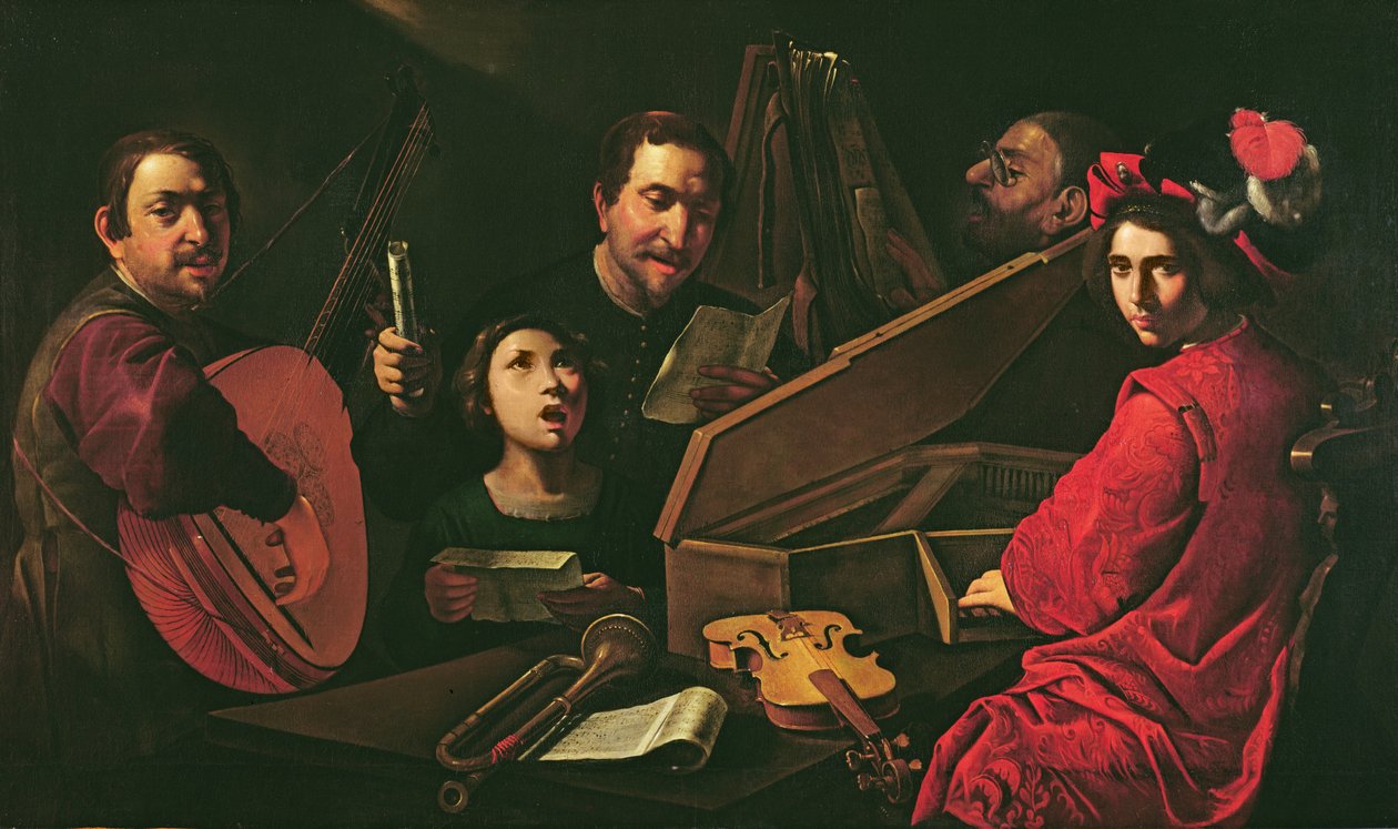 Konsert med musiker och sångare, c.1625 av Pietro Paolini