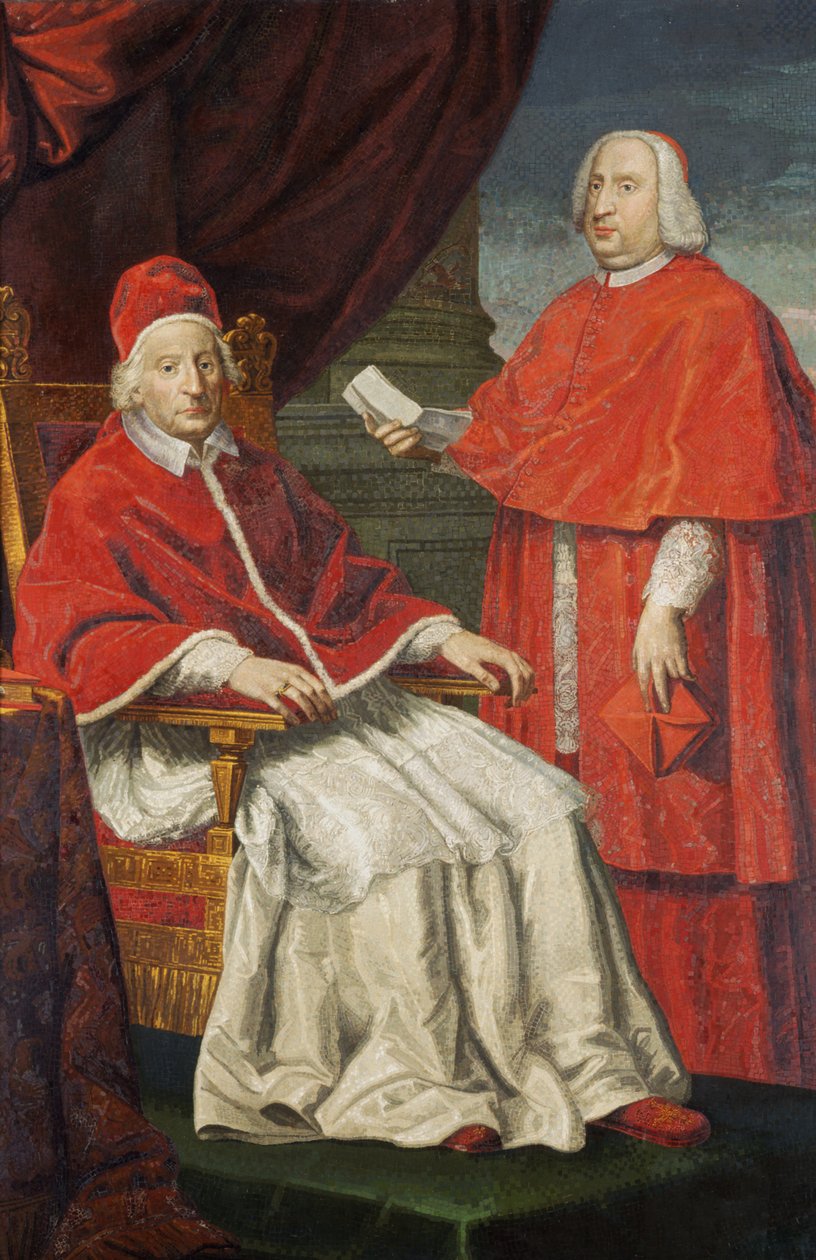 Påve Clemens XII med Nero Maria Corsini (mosaik) av Pietro Paolo Cristofari