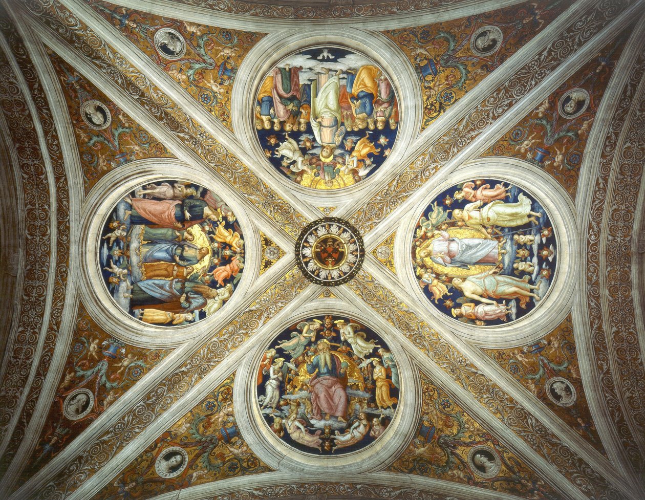 Bóveda de la Estancia del Incendio del Borgo av Pietro Perugino