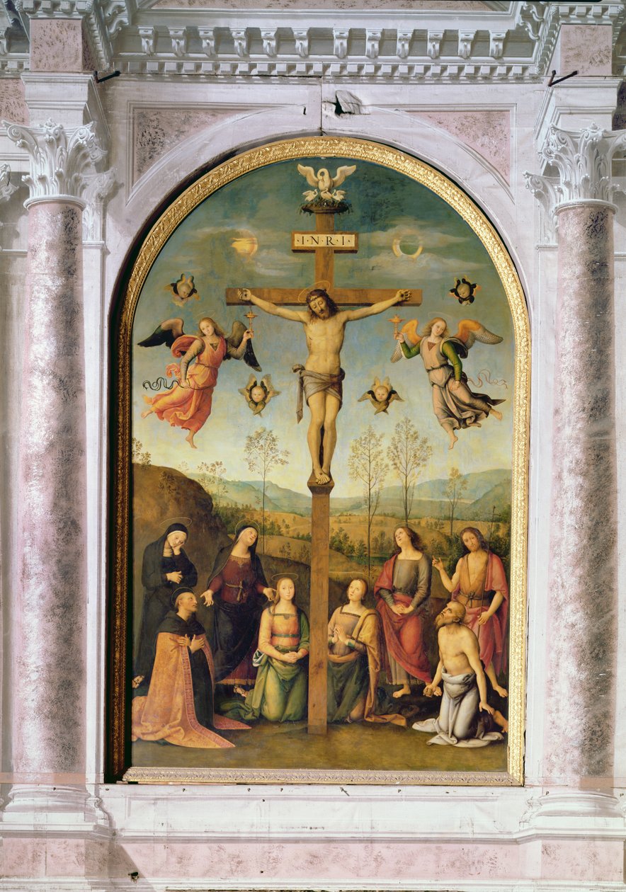 Korsfästelse (altartavla) av Pietro Perugino