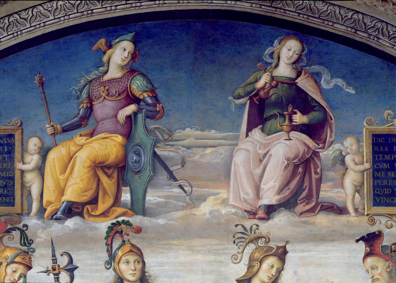 Fortune and Temperance, detalj från Lunette of Fortune and Temperance, från Sala dell