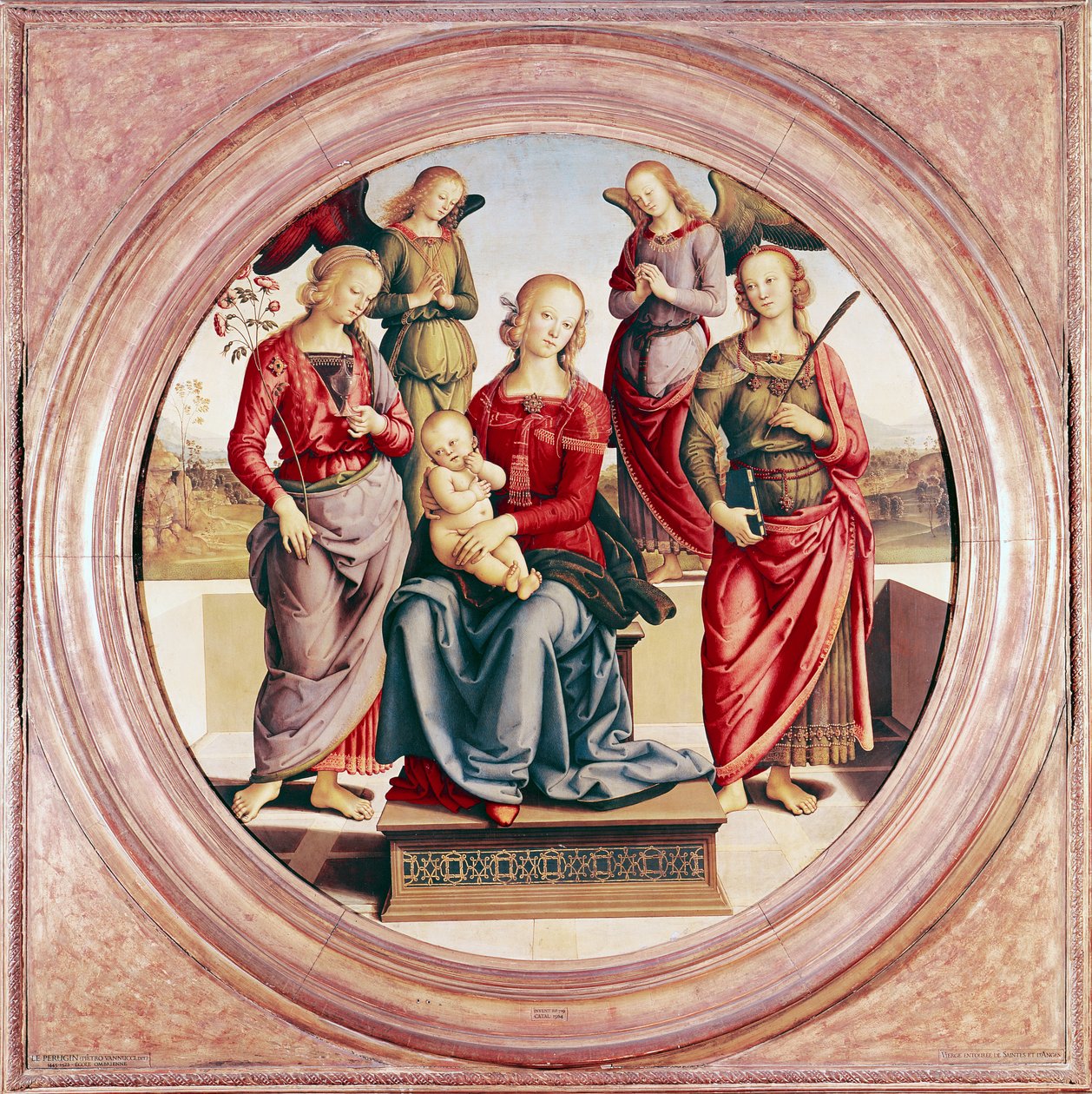 Madonna och barn med St. Rose och Katarina av Alexandria av Pietro Perugino