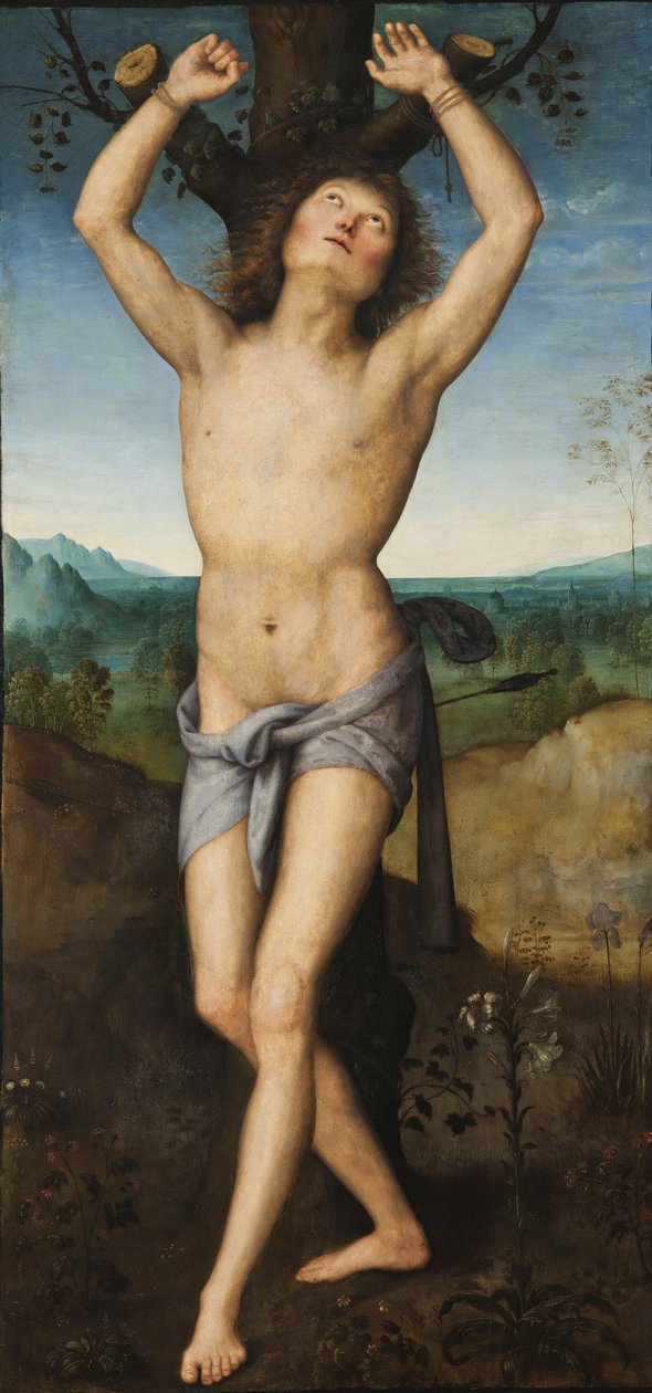 Saint Sebastian, ca 1485 (tempera på panel) av Pietro Perugino