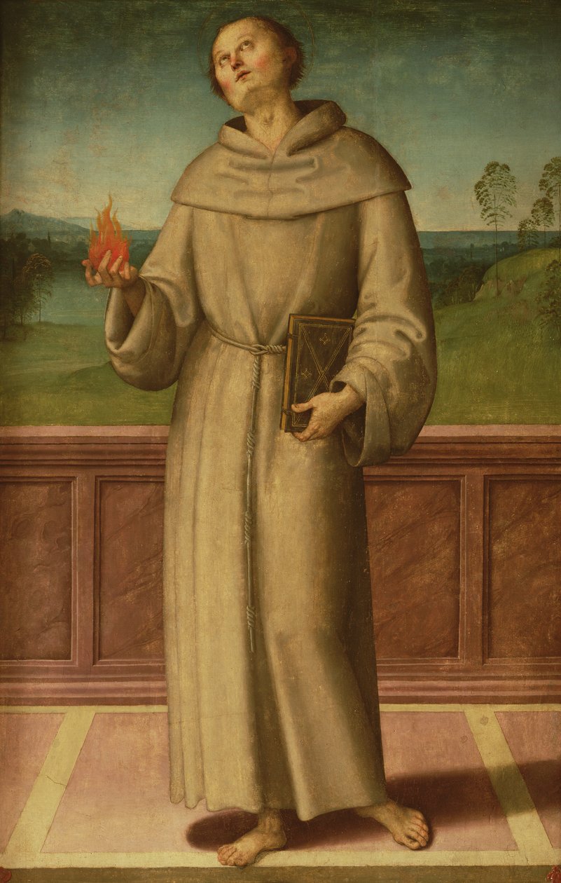 Den helige Antonius av Padua (tempera på duk) av Pietro Perugino