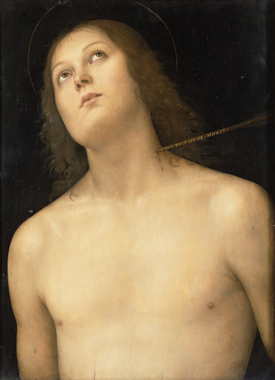 St. Sebastian, ca 1495 (tempera och olja på panel) av Pietro Perugino