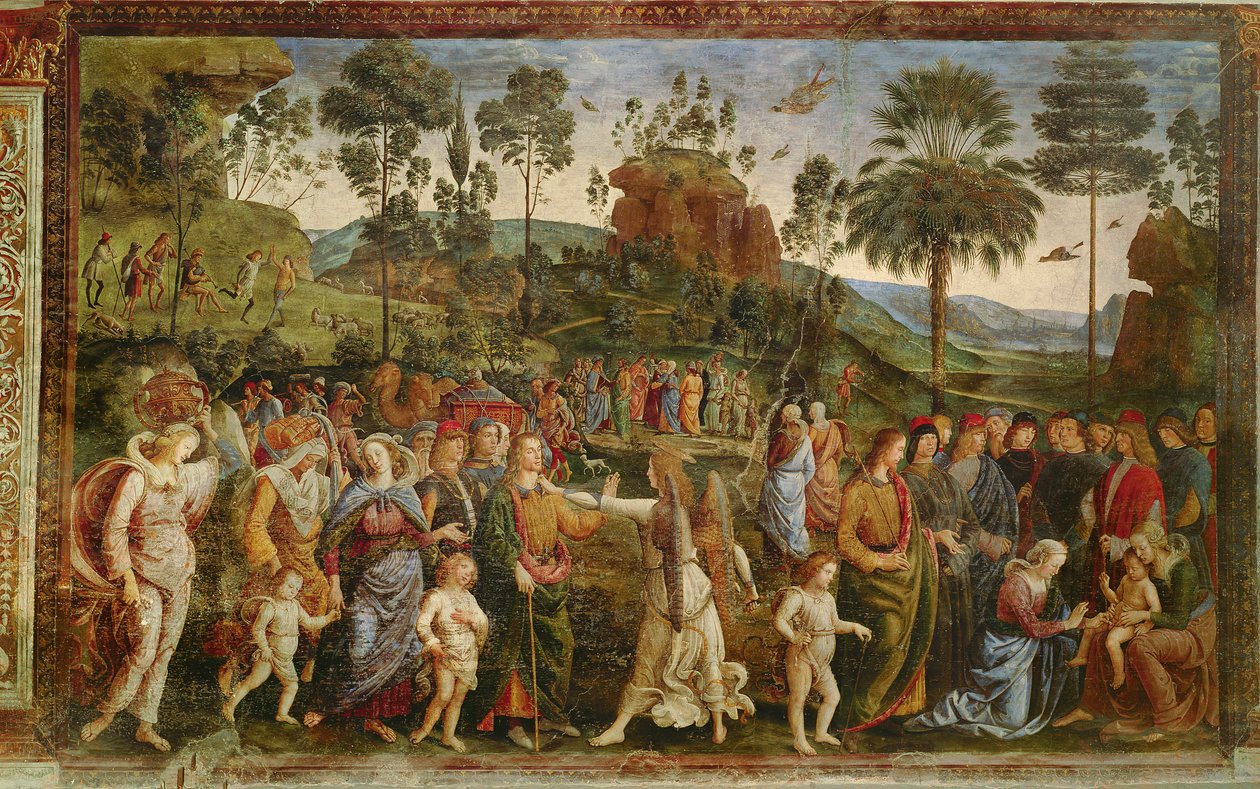 The Journey of Moses, c.1481-83 av Pietro Perugino