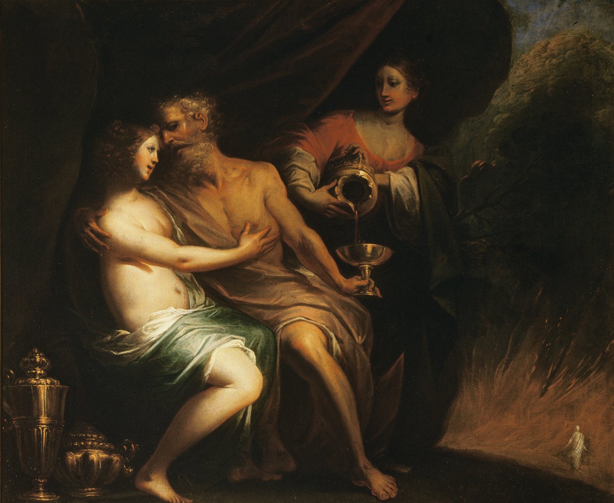 Lot och hans döttrar av Pietro Ricchi