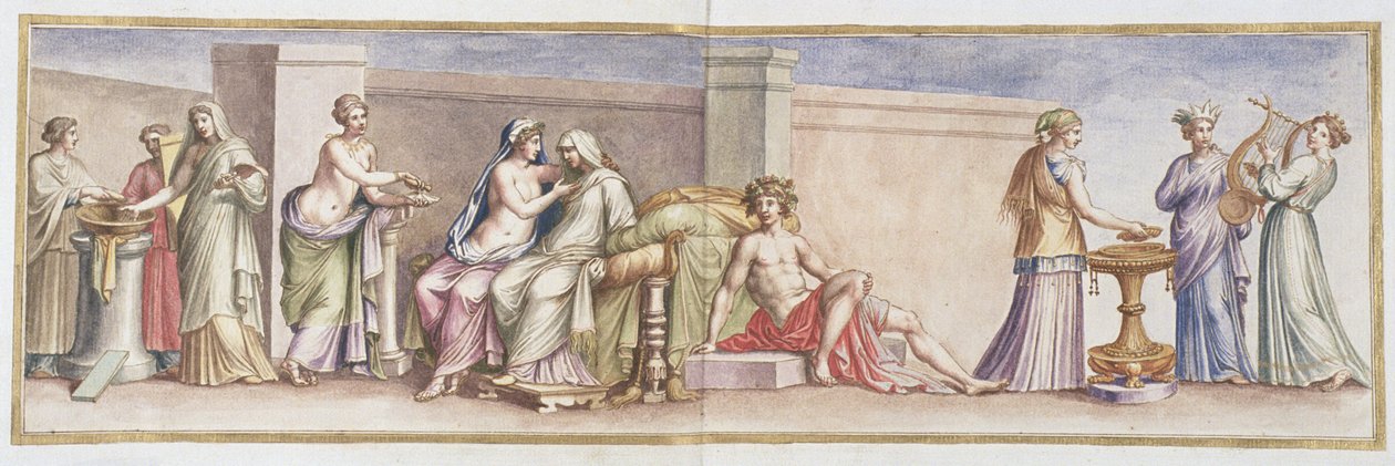 Ms Gen 1496 Platta XLI Aldobrandini-bröllop, 1674 av Pietro Santi Bartoli