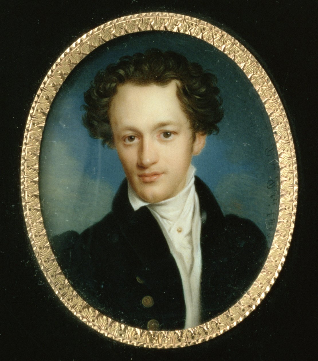 Porträtt av en okänd man i en blå frack, 1829 av Pietro de Rossi