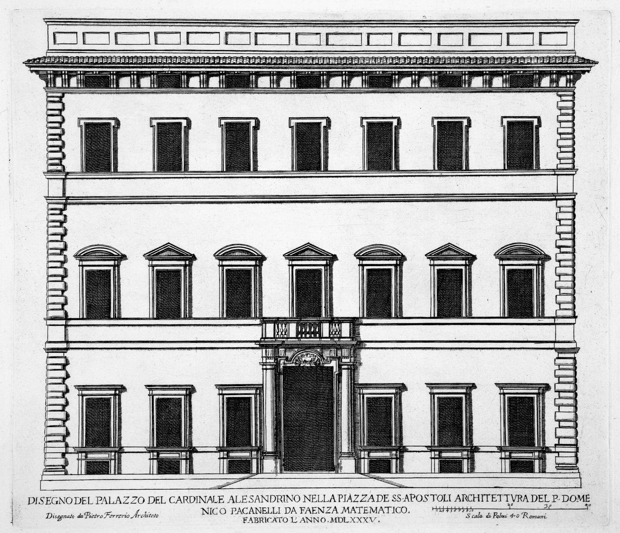 Palazzo of Cardinal Alesandrino, Piazza SS Apostoli, Rom, från 
