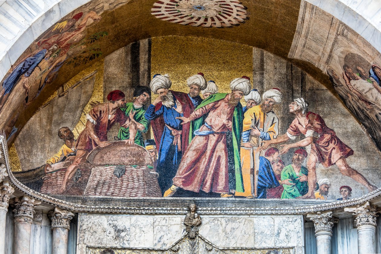Transport av Sankt Markus kropp från Alexandria till Venedig, ca 1660 (mosaik) av Pietro (1605-78) Della Vecchia