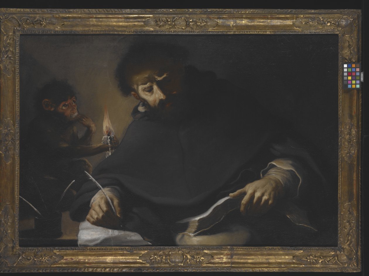 St. Dominic And The Devil (olja på duk) av Pietro (1605 78) Della Vecchia