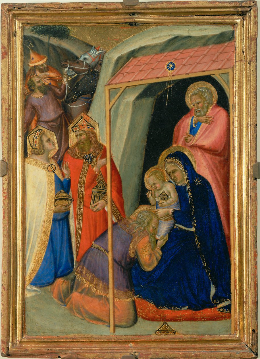 Magiernas tillbedjan... av Pietro (attr. to) Lorenzetti