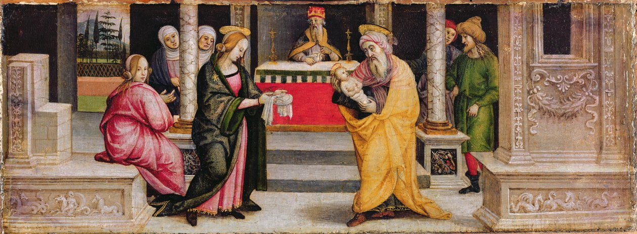 Presentationen i templet, ca 1510 (tempera på panel) av Pietro (follower of) Perugino