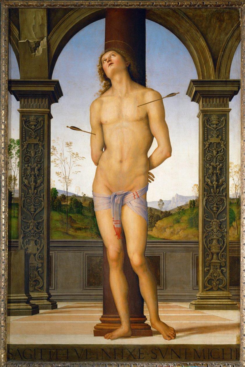 Sankt Sebastian... av Pietro (studio of) Perugino