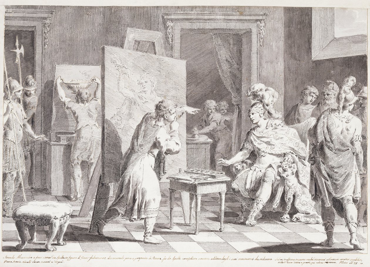 Alexander den store i Appelles studio av Pietro Antonio Novelli