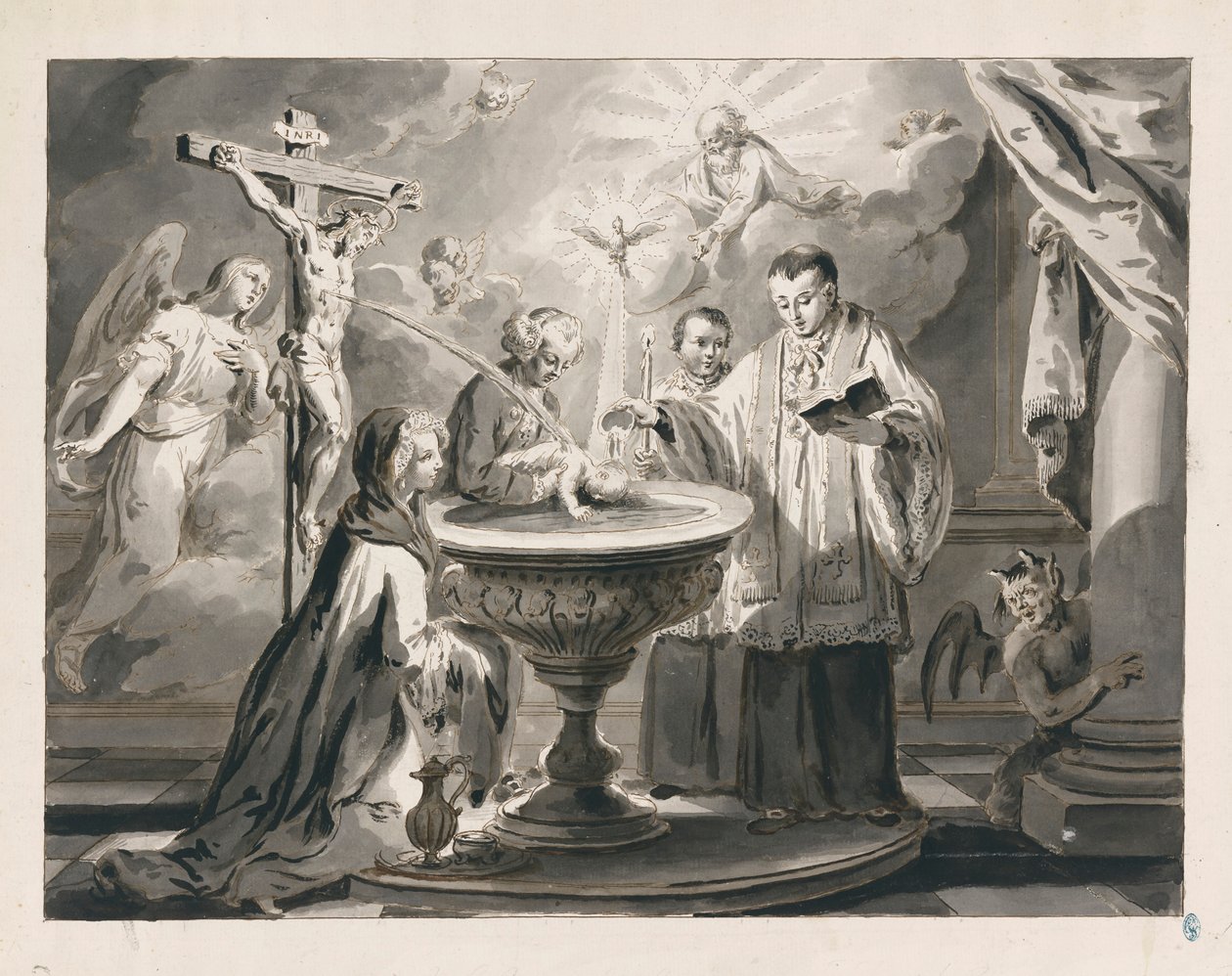 Dop från De sju sakramenten av Pietro Antonio Novelli