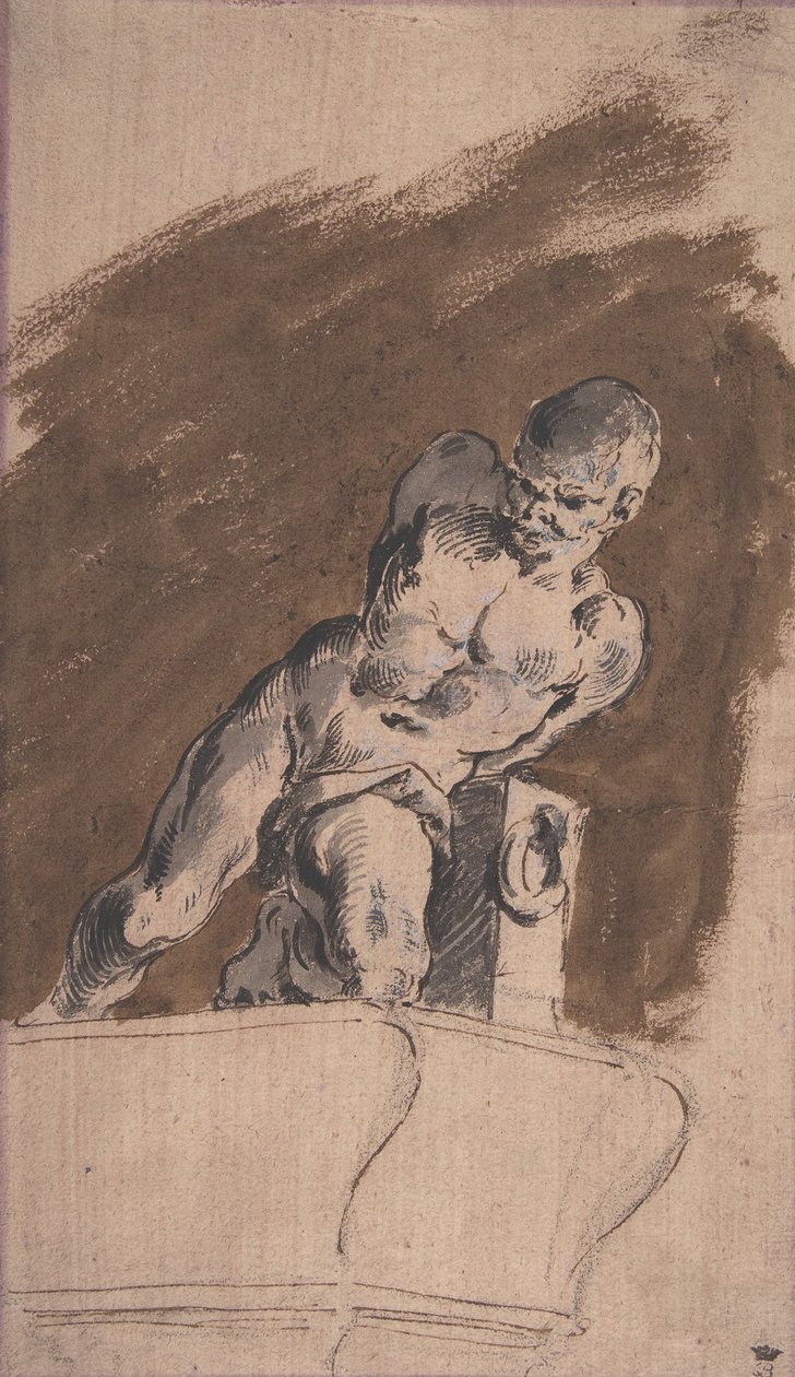 Fastkedjad nakenfånge, efter Pietro Tacca, 1729-1804. av Pietro Antonio Novelli