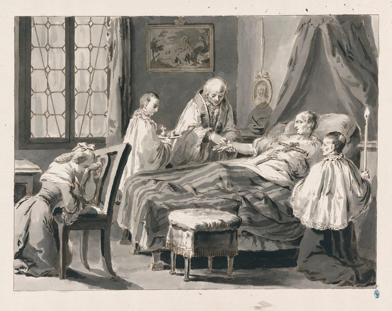 Extreme Unction från De sju sakramenten av Pietro Antonio Novelli