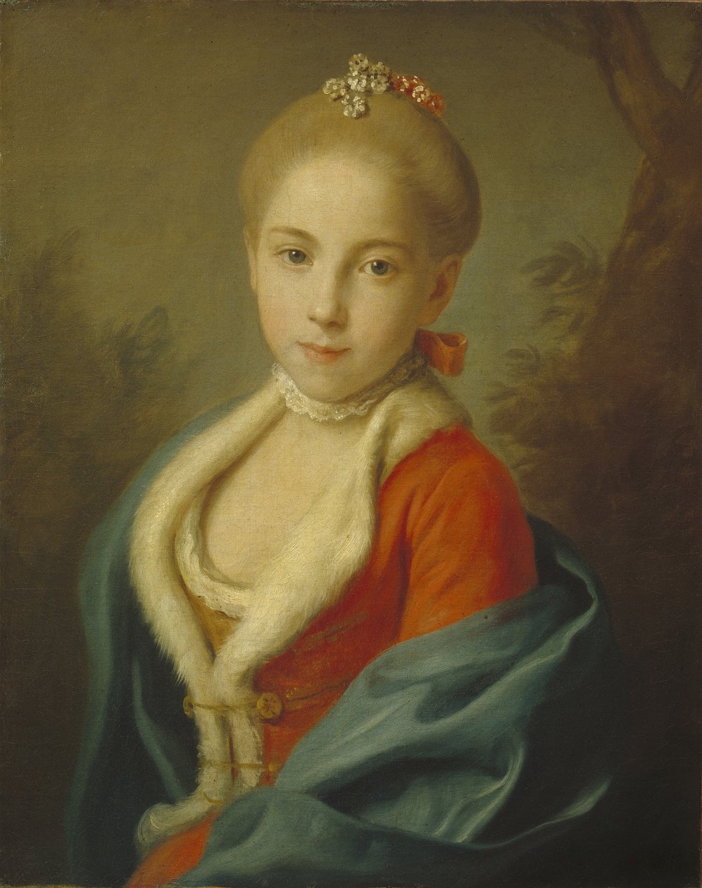 Porträtt av prinsessan Katarina av Holstein-Beck 1750-1811, 1760-1762 av Pietro Antonio Rotari