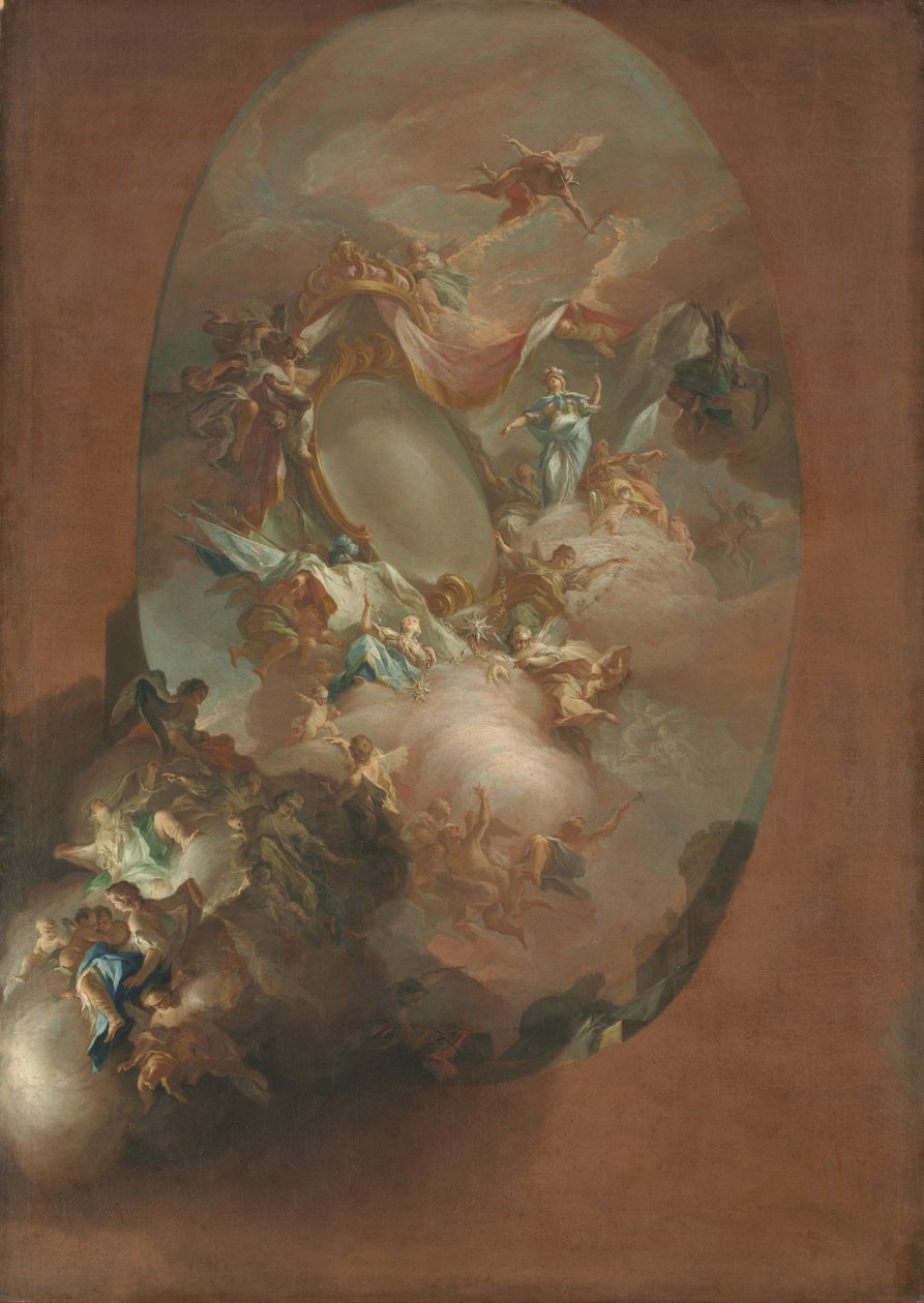 Studie för "The Apotheosis of Ferdinand IV and Maria Carolina, King and Queen of Neapel" (för Palazzo dei Regi Studi, Neapel) av Pietro Bardellino