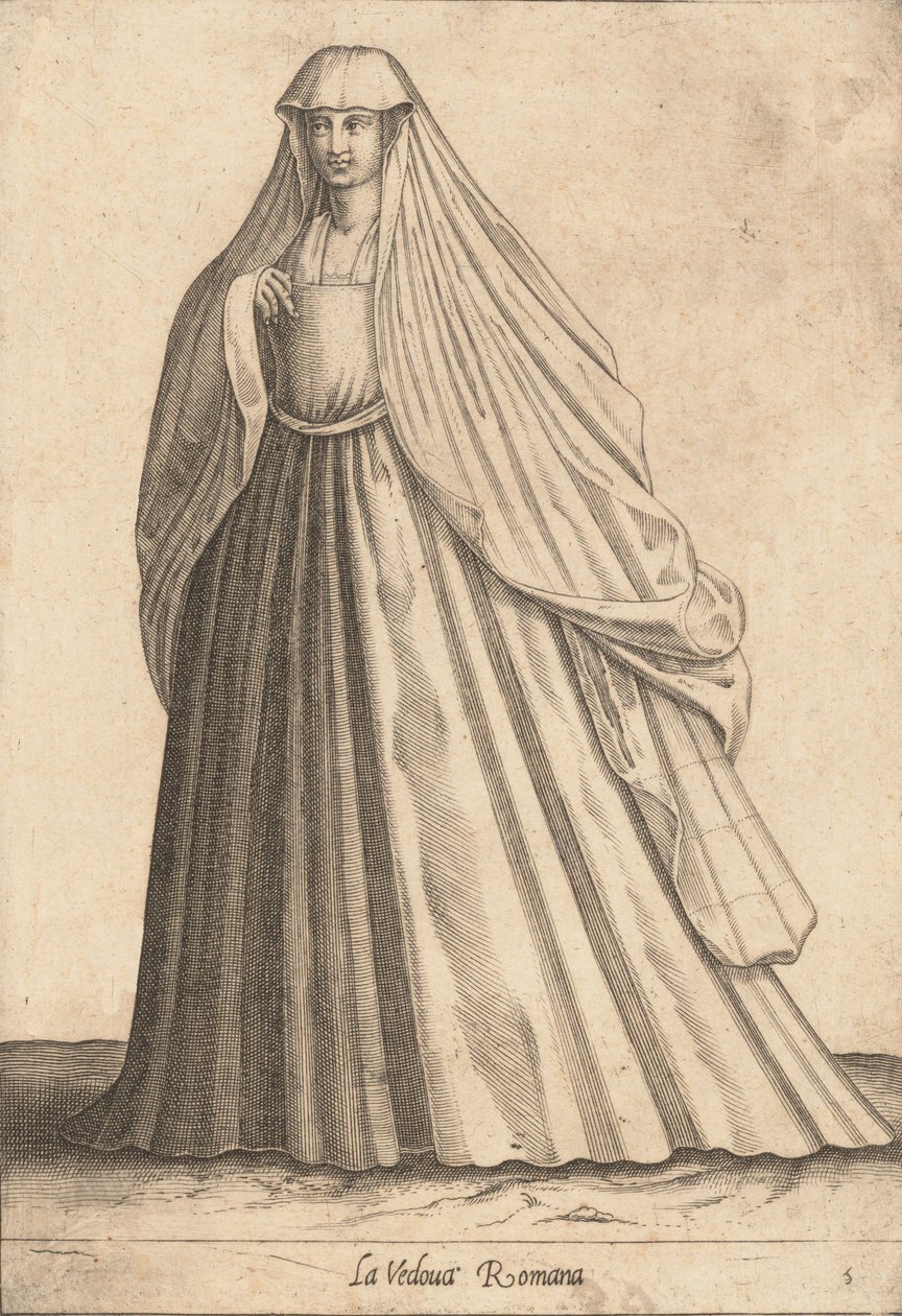 Den romerska änkan, ca. 1580. av Pietro Bertelli.