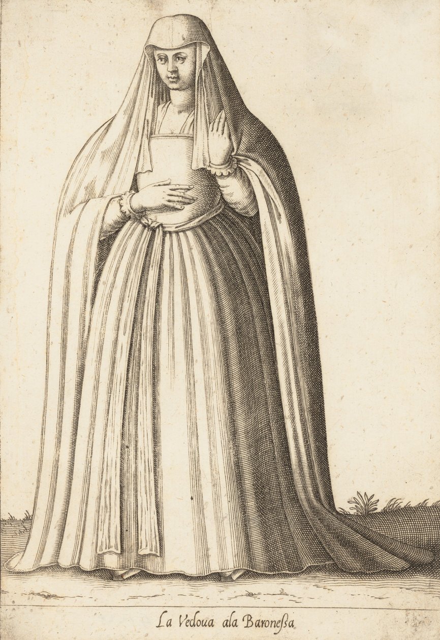 Änkevingen friherrinnan, ca. 1580. av Pietro Bertelli.