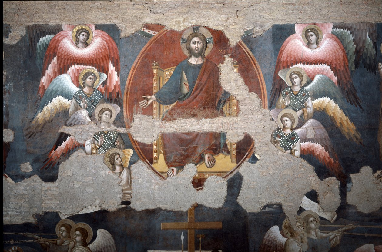 Den sista domen Kristus trumfande. (Detalj) - Fresco av Pietro Cavallini