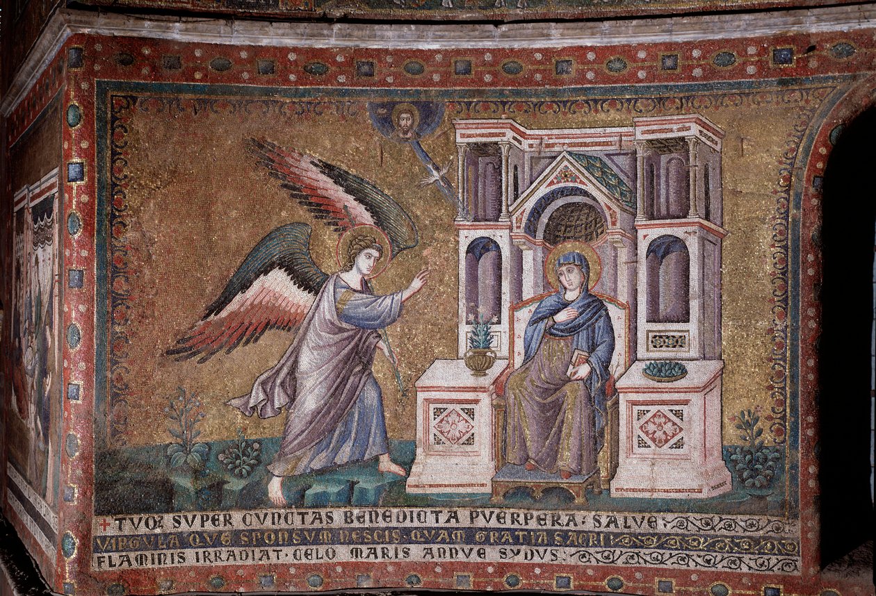 Apsidens mosaiska bebådelse av Pietro Cavallini av Pietro Cavallini