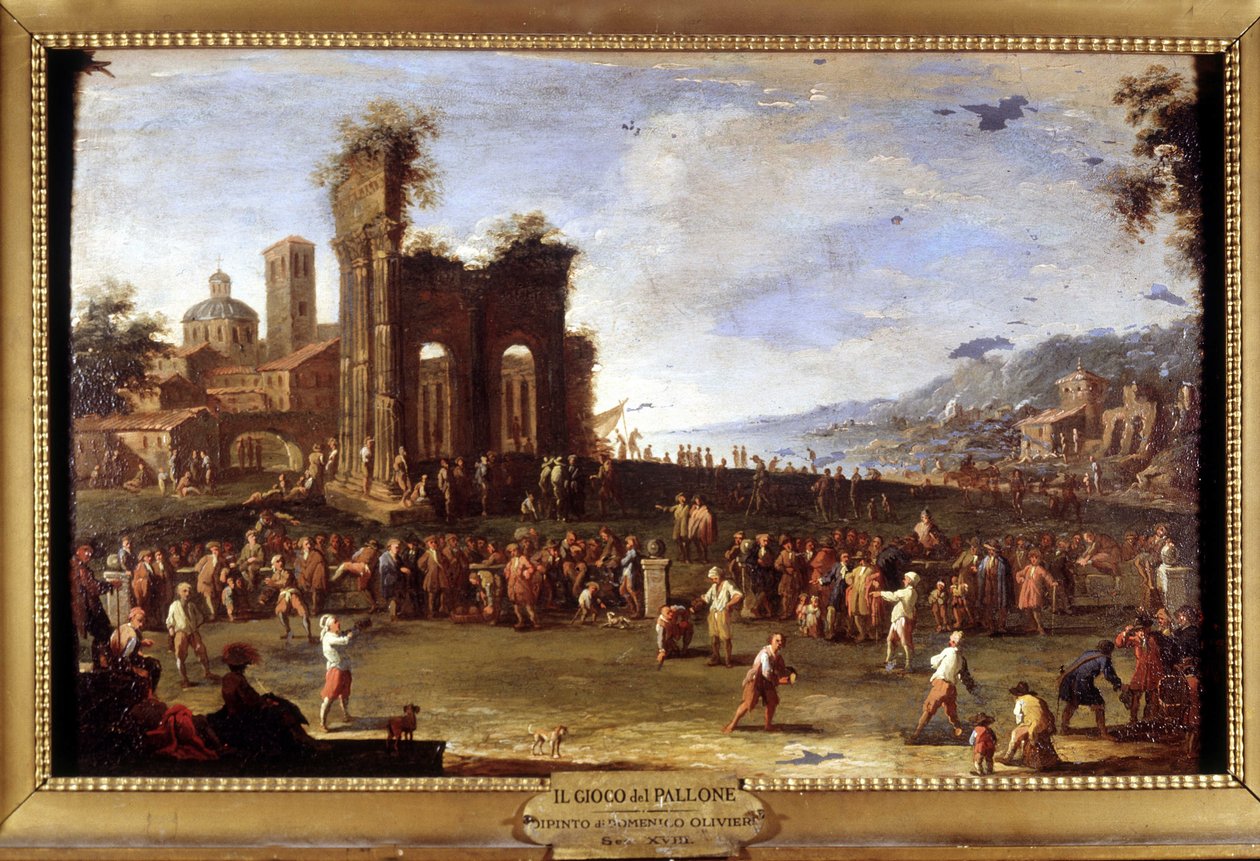 Bollspel - målning av Domenico Oliveri. 1700-talet. av Pietro Domenico Oliviero