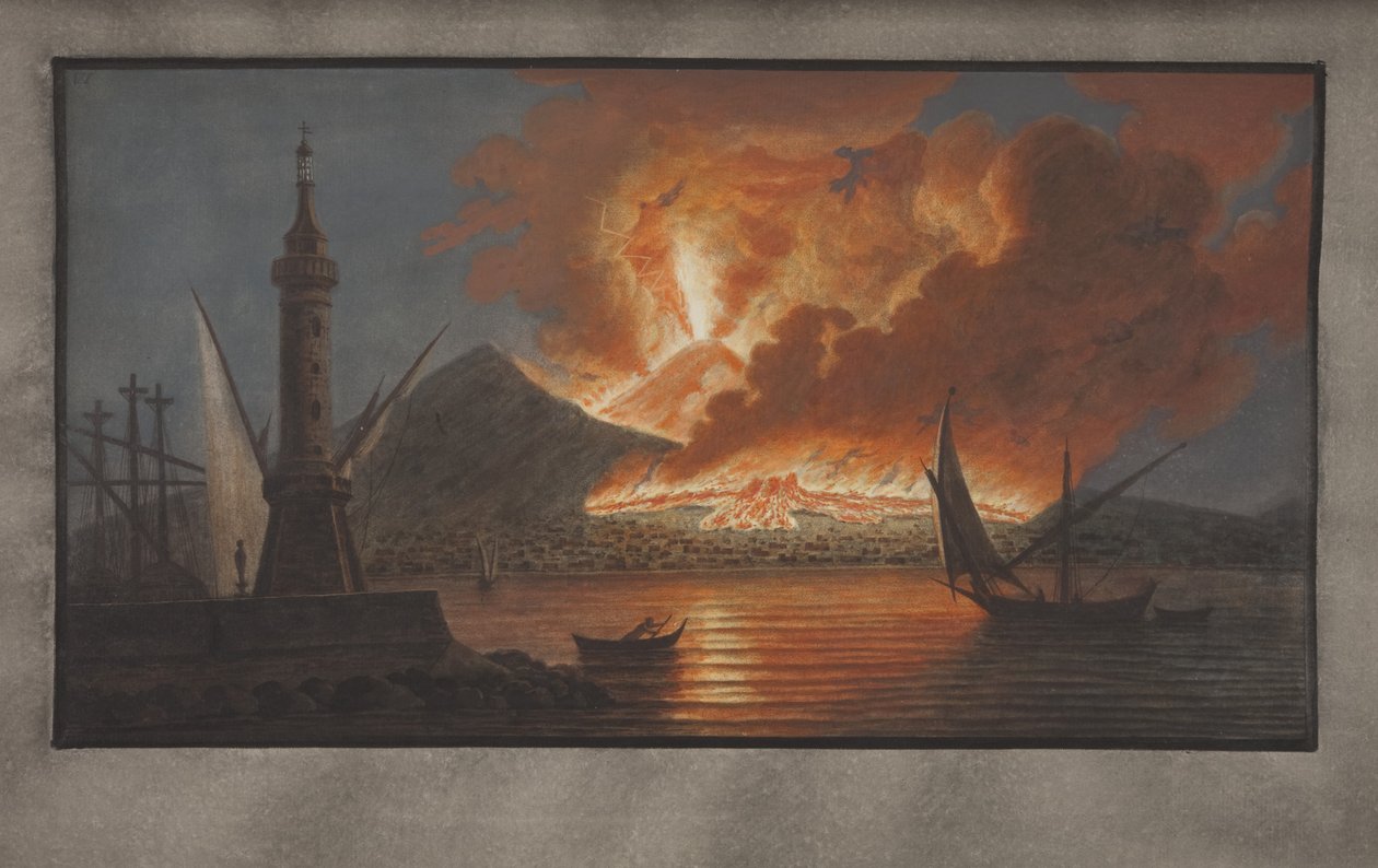 Platta VI från Campi Phlegraei: Observations of the Volcanoes of the two Sicilies av William Hamilton, 1776 (wc på papper) av Pietro Fabris