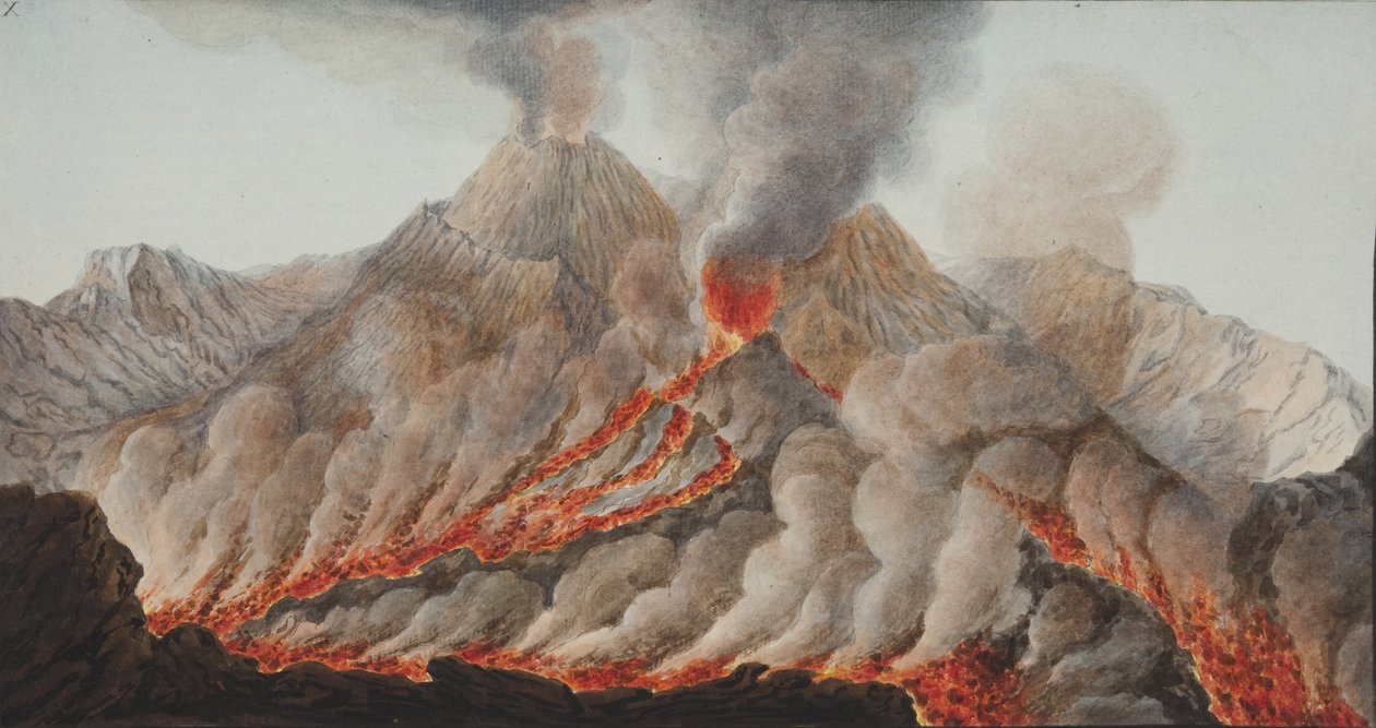 Platta X från Campi Phlegraei: Observations of the Volcanoes of the two Sicilies av William Hamilton, 1776 (wc på papper) av Pietro Fabris