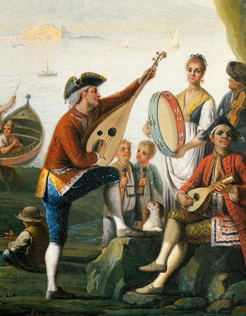 Scener av vardagsliv i en grotta i Posillipo, av Pietro Fabris, detalj av Pietro Fabris