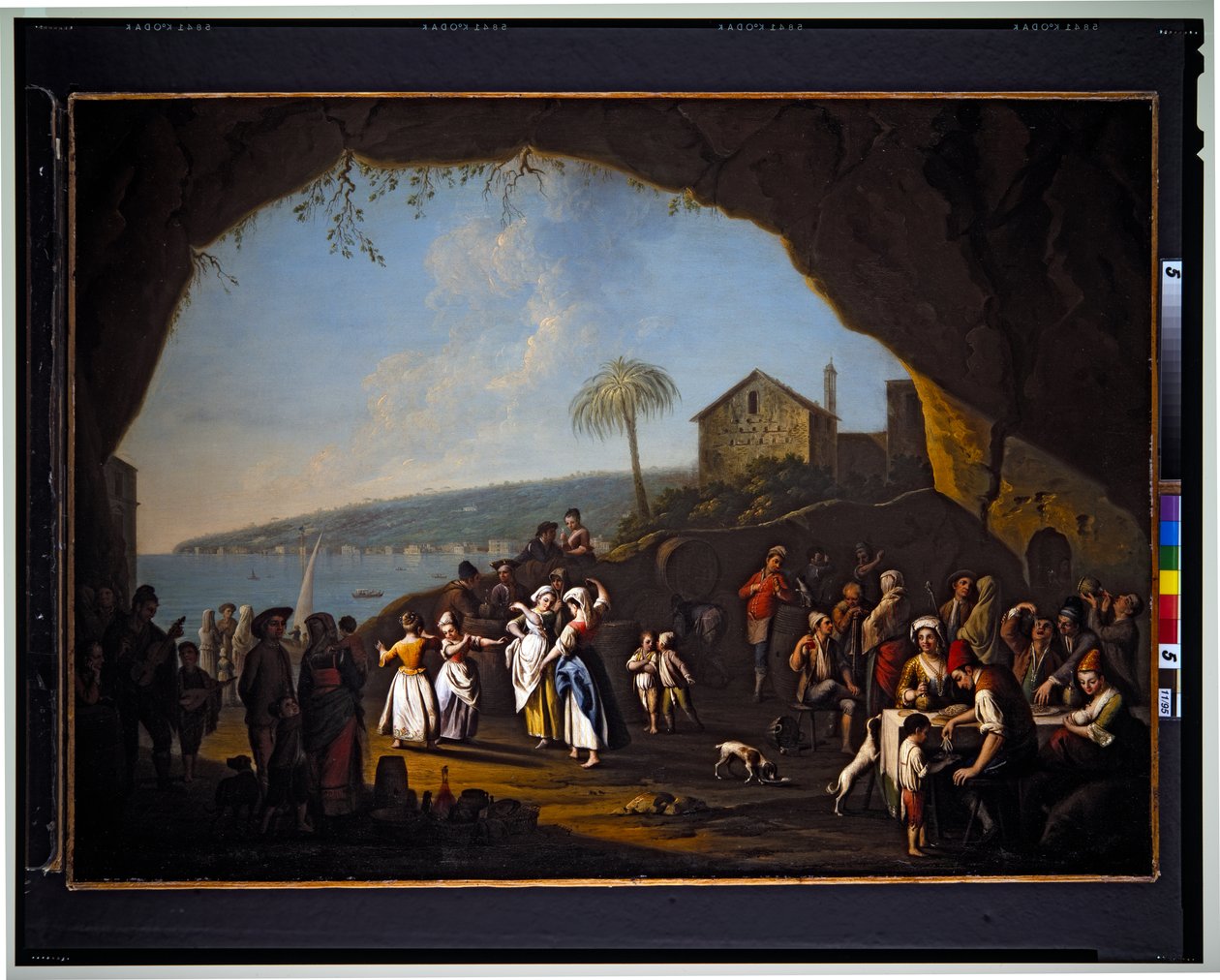 Tarantella på Mergellina, odaterad (canvas) av Pietro Fabris