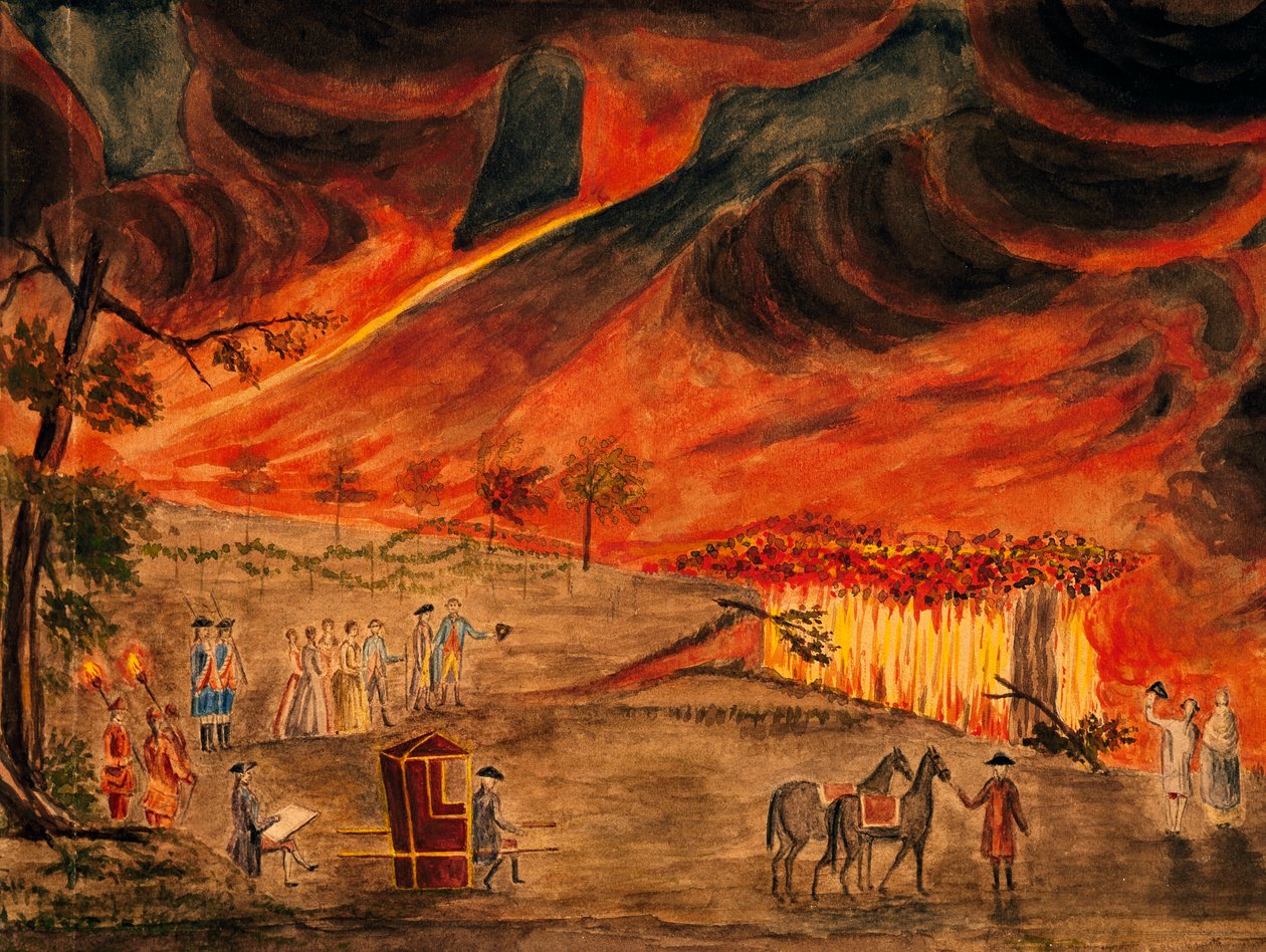 De sicilianska kungligheterna besökte Vesuvius under utbrottet den 11 maj 1771, av Pietro Fabris (1740-1792), Italien av Pietro Fabris