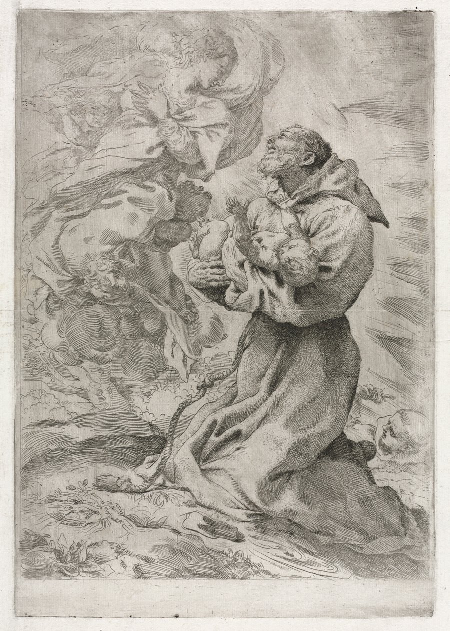Visionen av den helige Franciskus av Assisi, 1590. av Pietro Faccini
