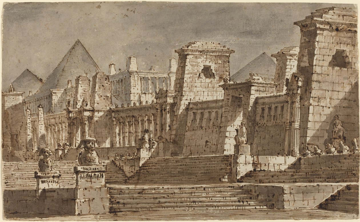 En egyptisk scenografi av Pietro Gonzaga