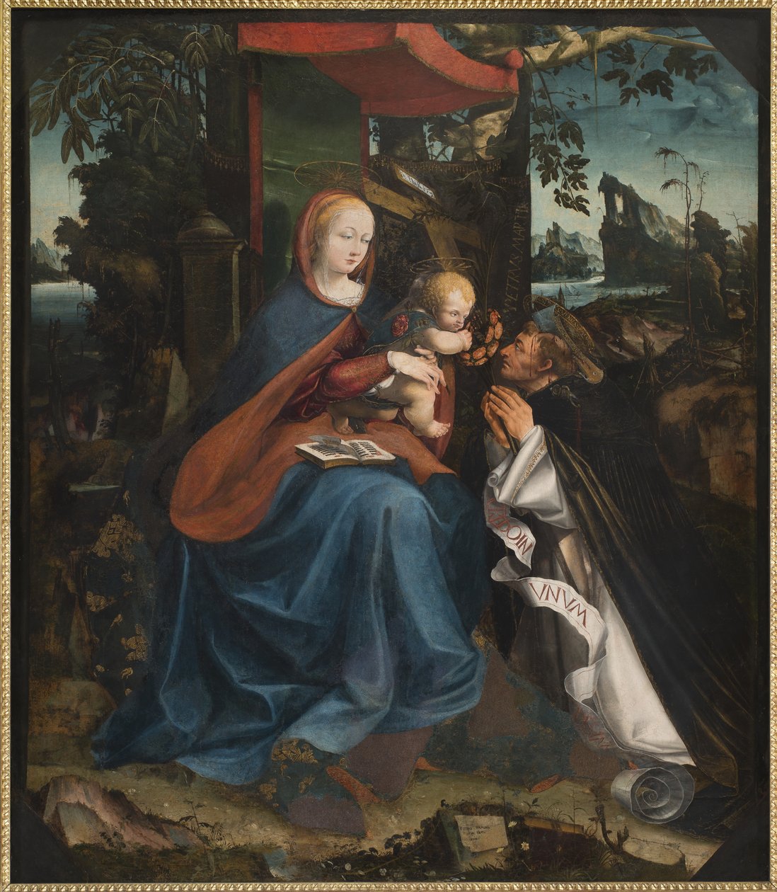 Madonna och barn och St Peter Martyr, 1525 av Pietro Grammorseo