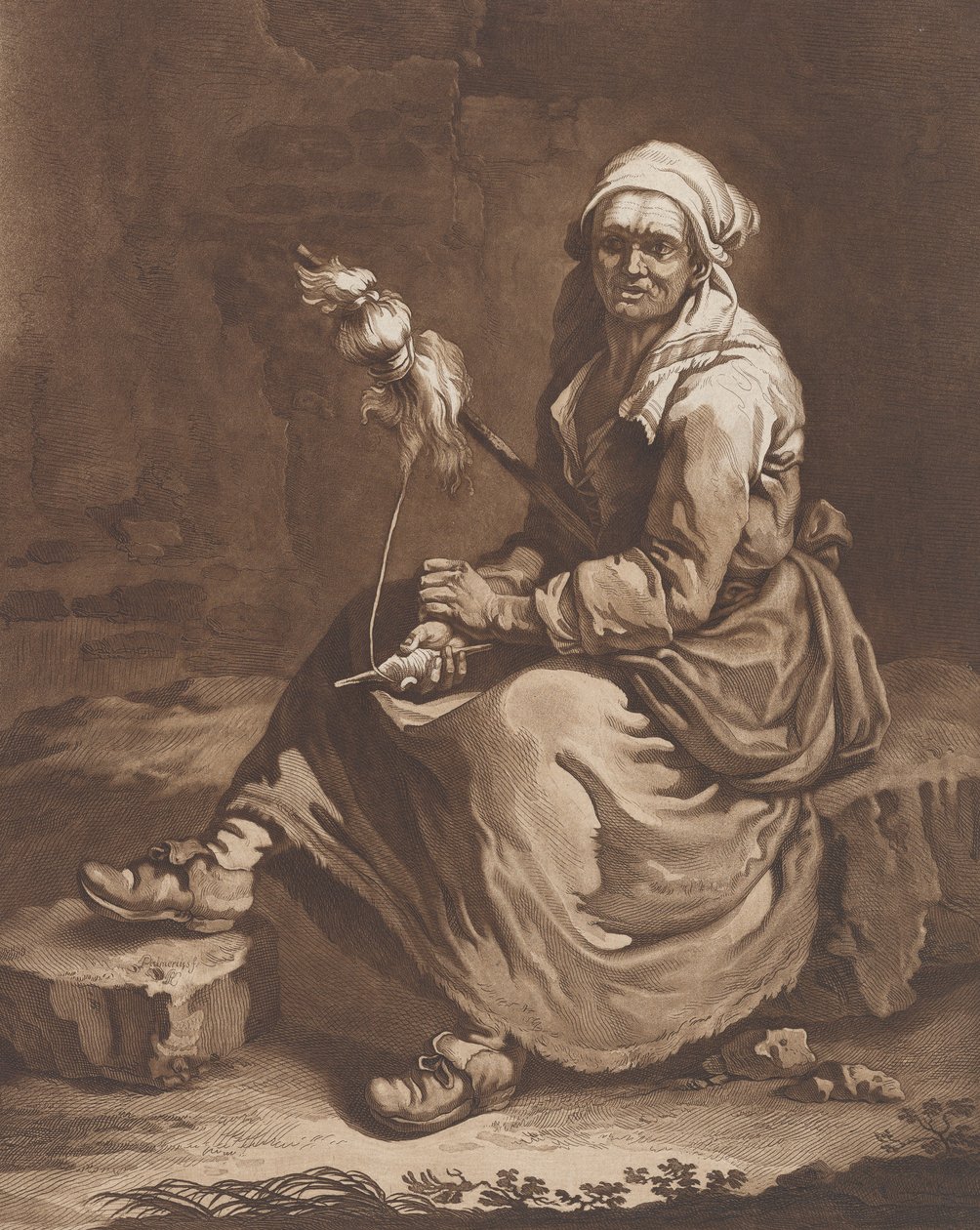 Den gamla arbetande kvinnan, ca. 1757-1804. av Pietro Jacopo Palmieri