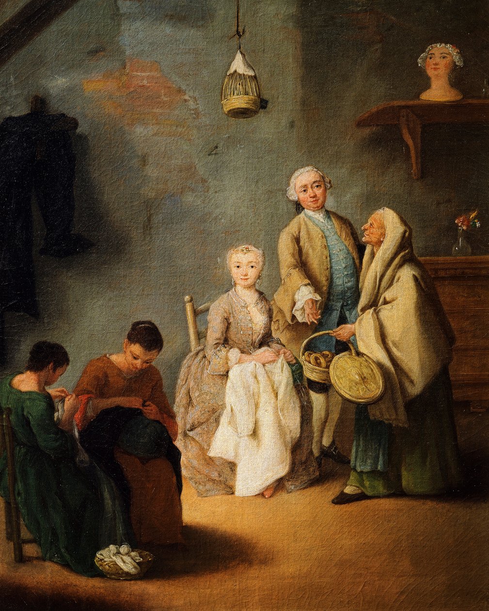 Broderiverkstad av Pietro Longhi (1701-1785) av Pietro Longhi